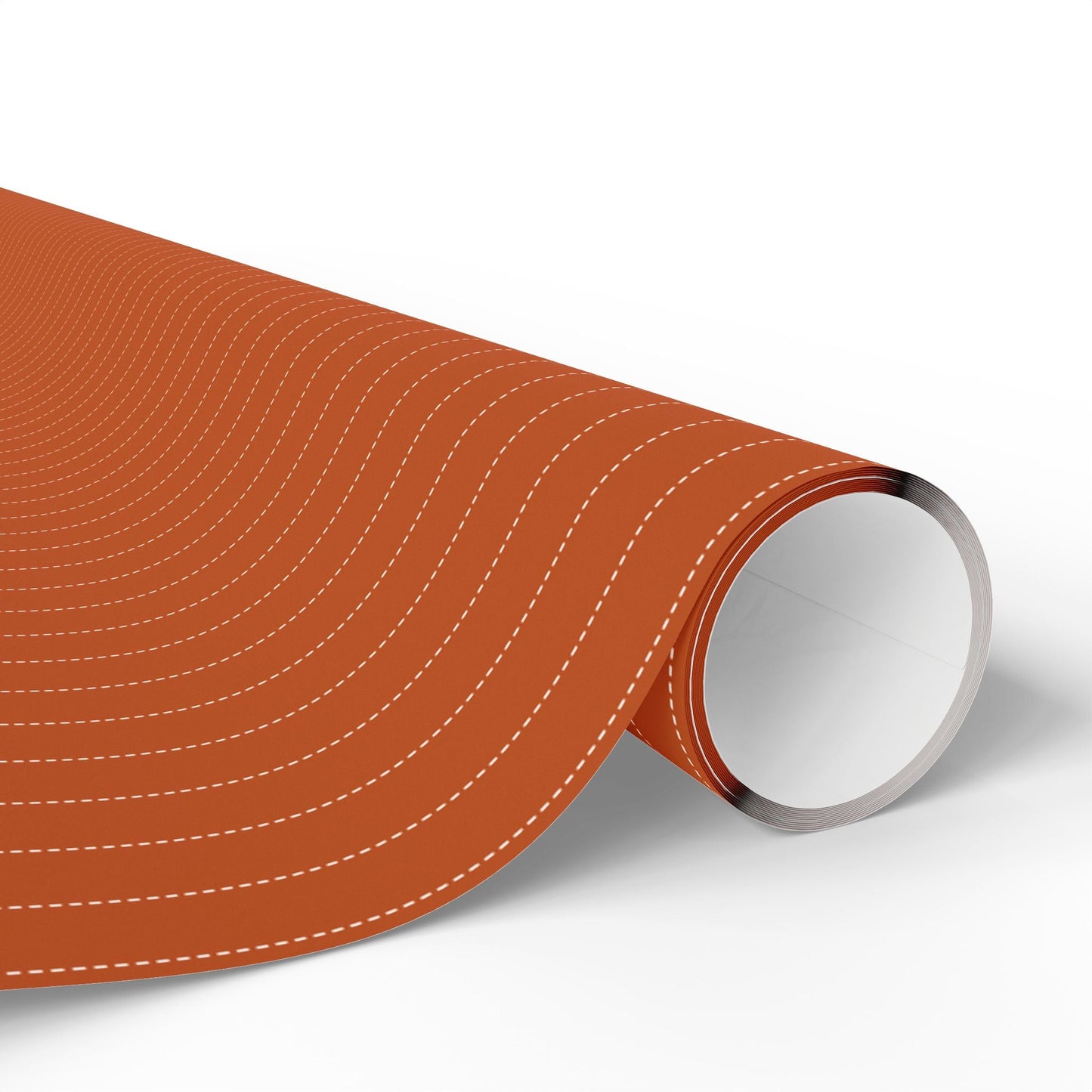 Gift Wrap | Dark Orange & White | Pinstripe
