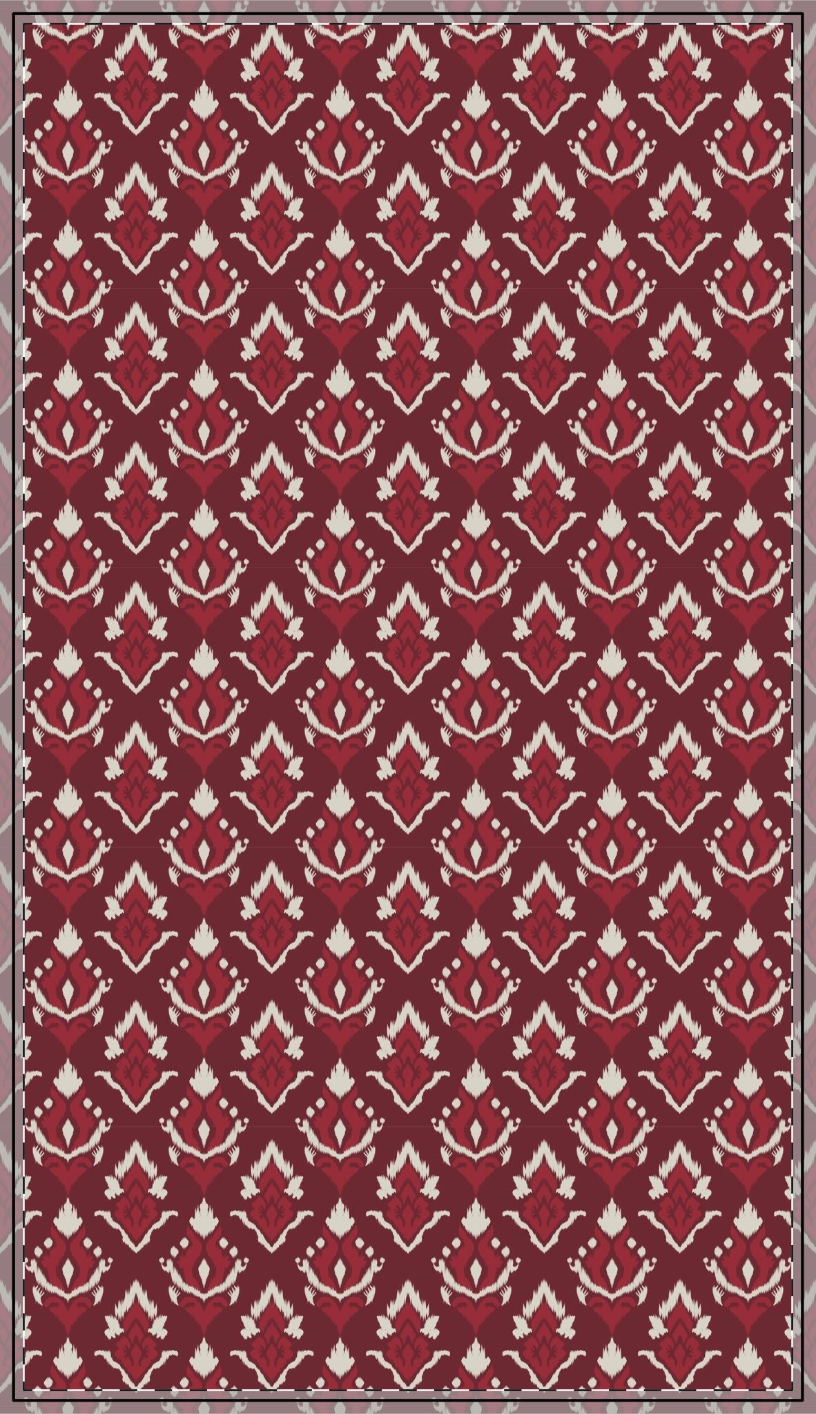Tablecloth | Maroon & White | Ikat