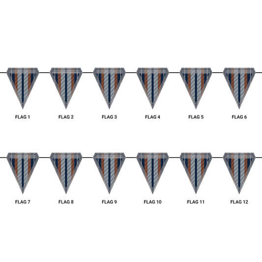 Flag Garland | Orange & Blue | Stripe