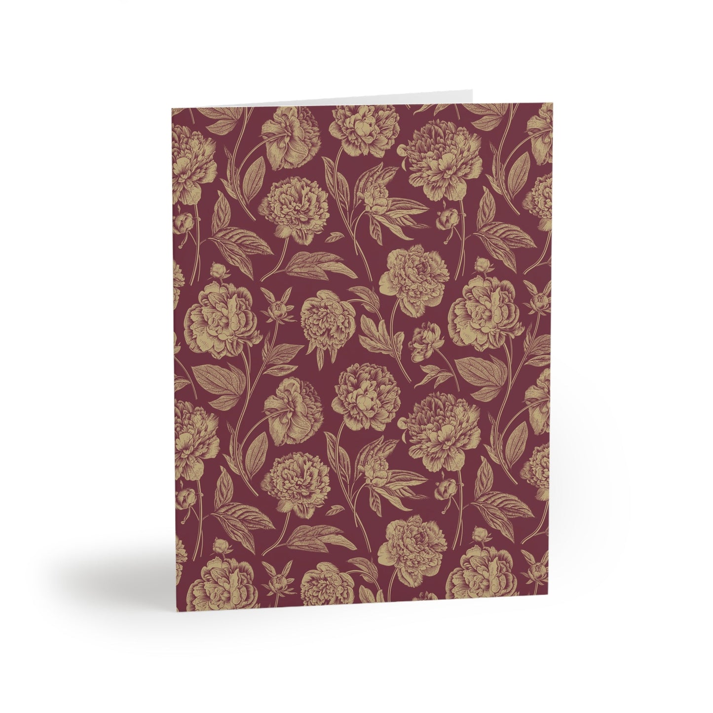 Notecards | Maroon & Gold | Peony