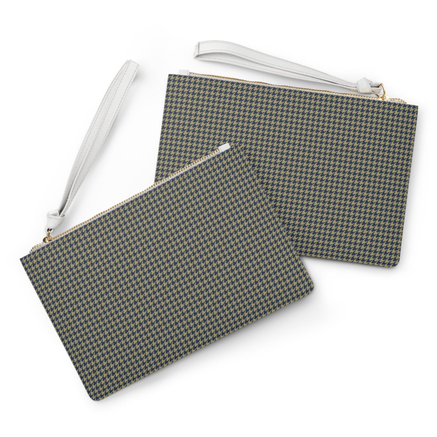 Clutch Bag | Gold & Blue | Houndstooth