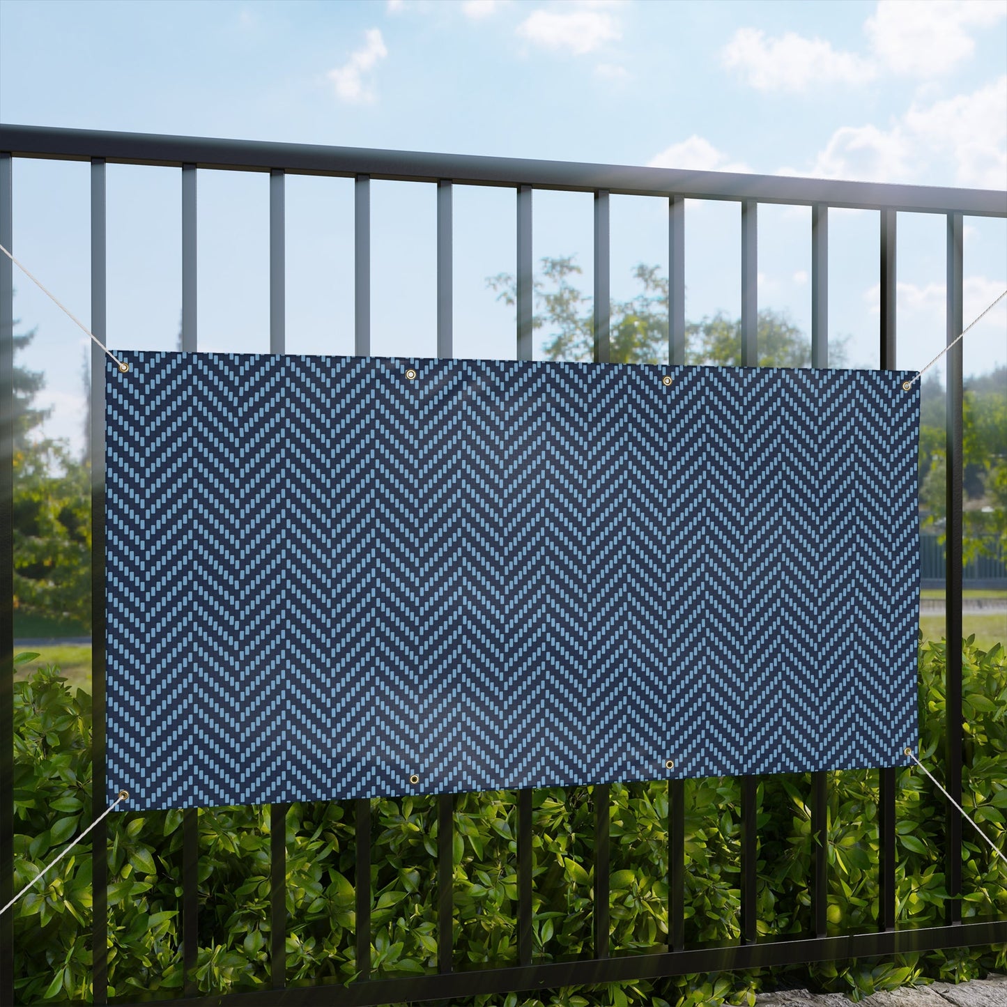 Banner | Light Blue & White | Herringbone