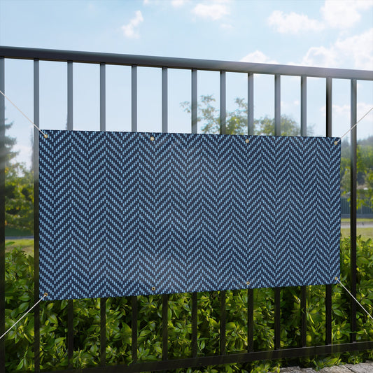 Banner | Light Blue & White | Herringbone