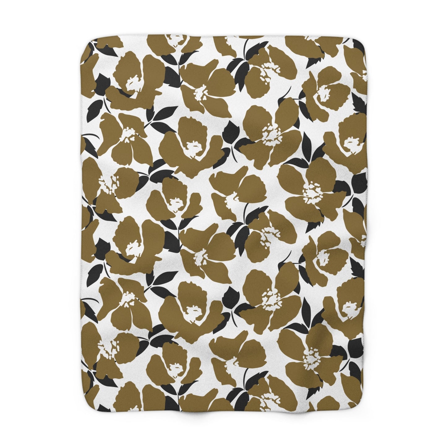 Sherpa Fleece Blanket | Black & Gold | Poppy