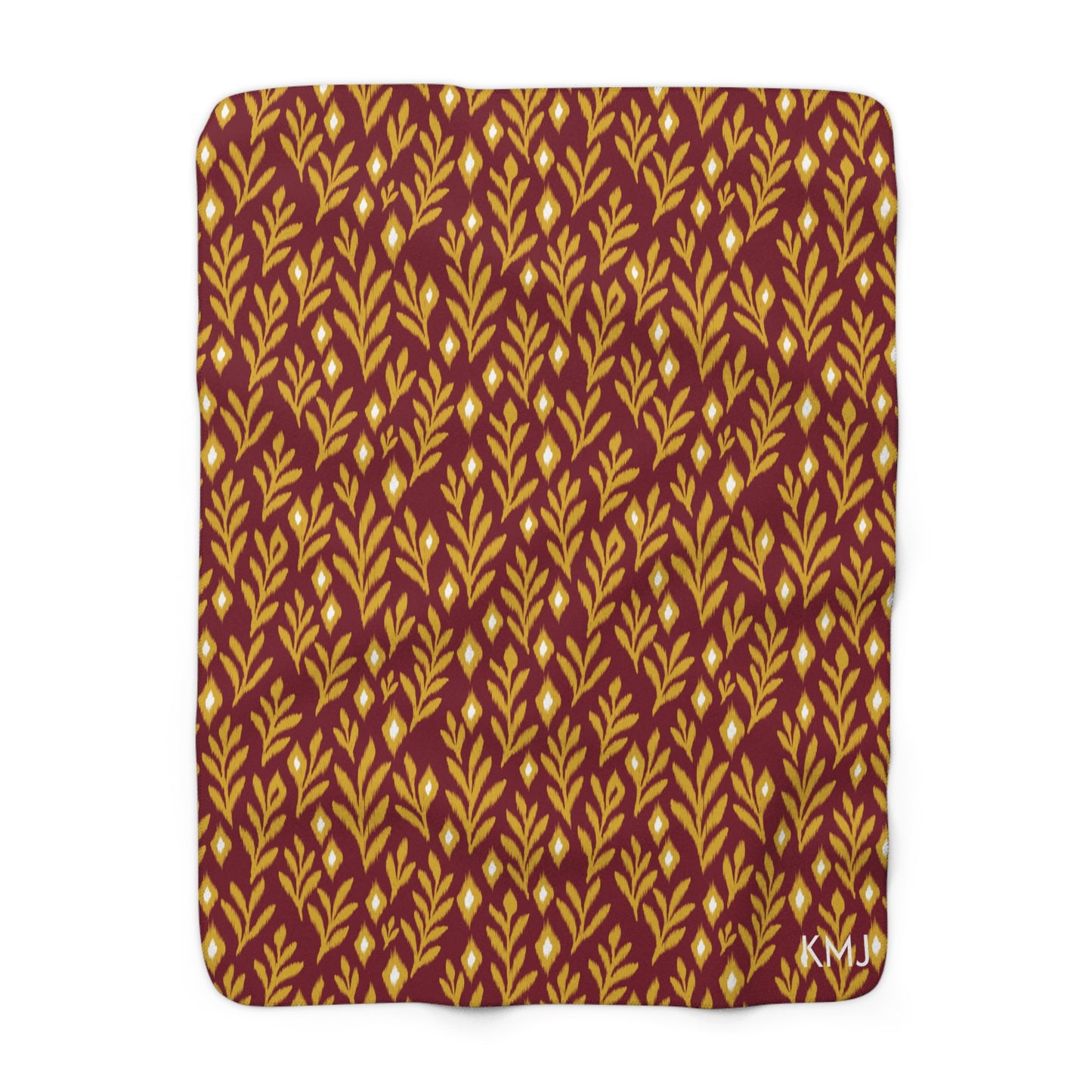 Sherpa Fleece Blanket- Personalized | Red & Yellow | Laurel