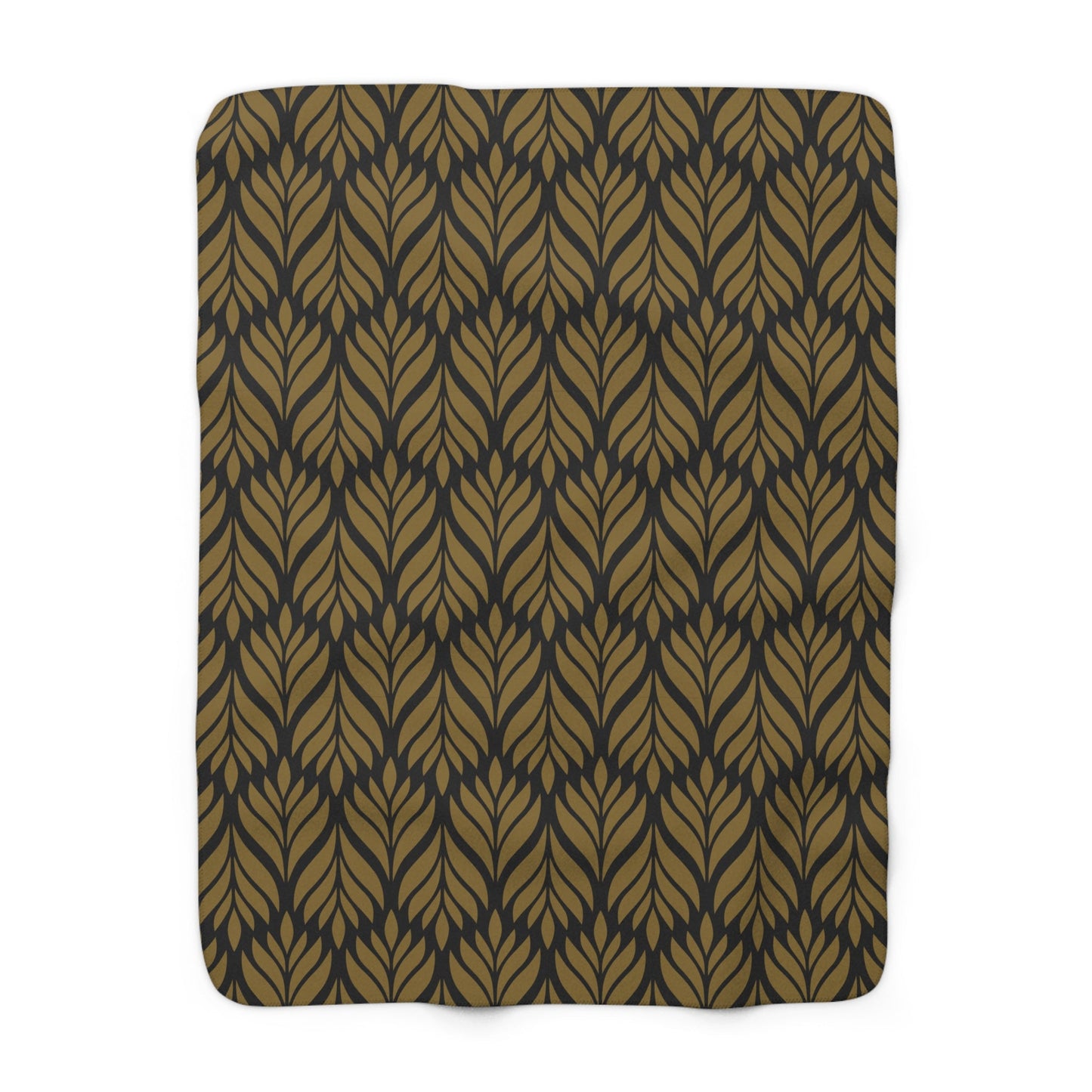 Sherpa Fleece Blanket | Black & Gold | Palm