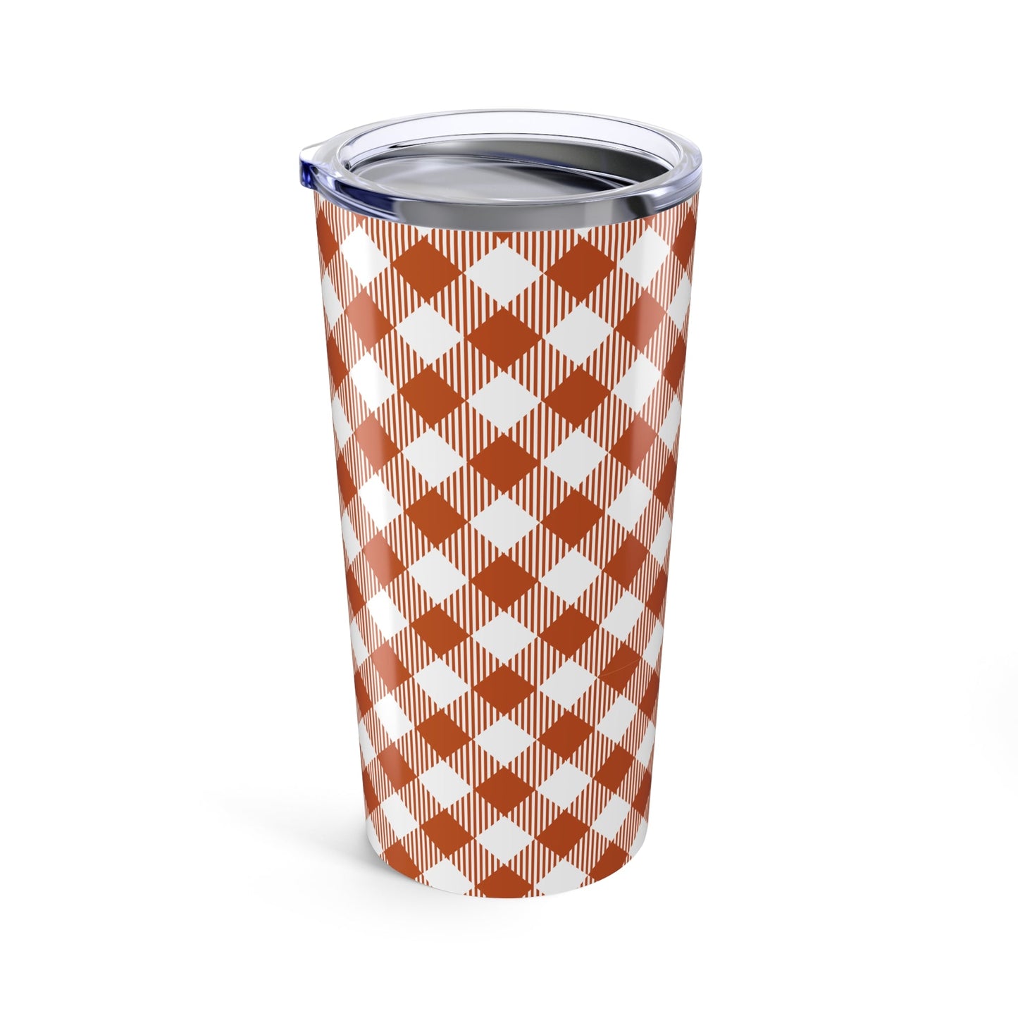 Tumbler | Dark Orange & White | Gingham
