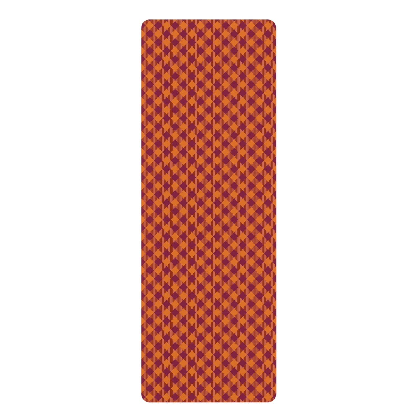 Yoga Mat | Maroon & Orange | Gingham