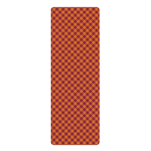 Yoga Mat | Maroon & Orange | Gingham