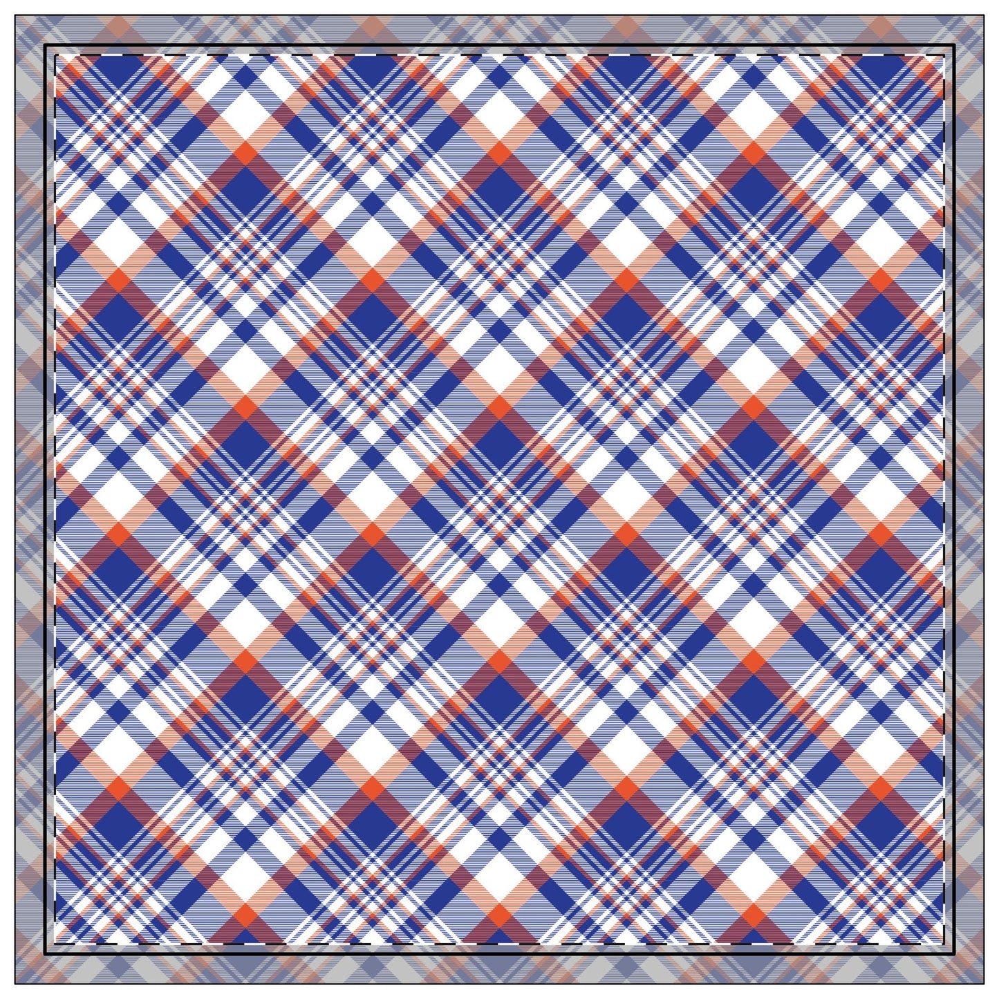 Napkin 4-set | Bright Blue & Orange | Tartan