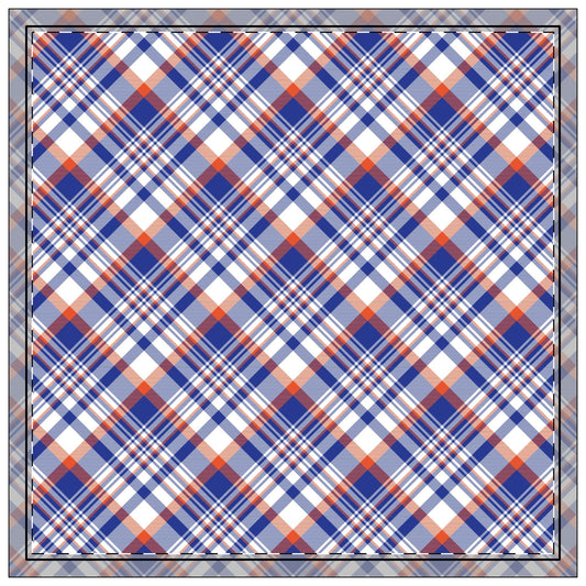 Napkin 4-set | Bright Blue & Orange | Tartan