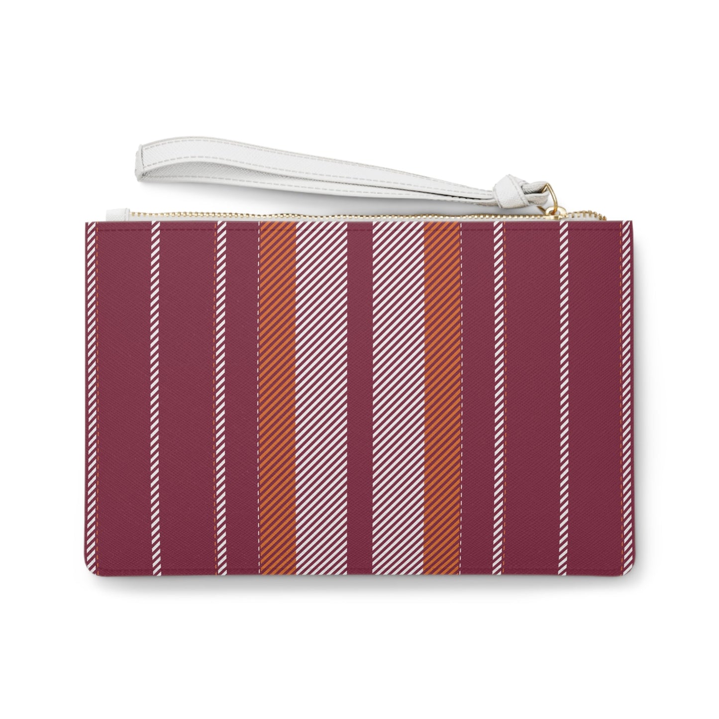 Clutch Bag | Maroon & Orange | Stripe