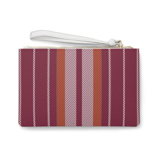 Clutch Bag | Maroon & Orange | Stripe