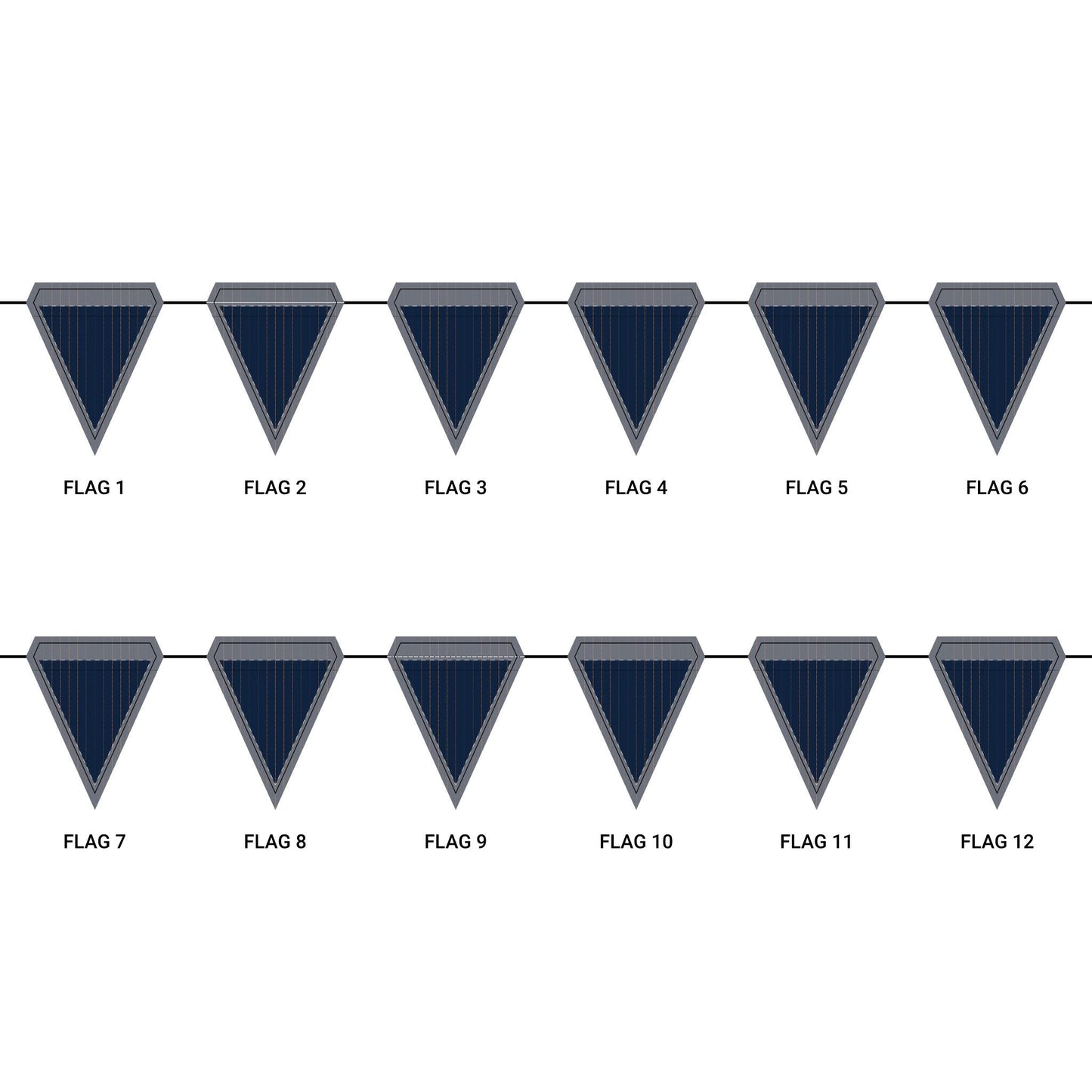 Flag Garland | Orange & Blue | Pinstripe
