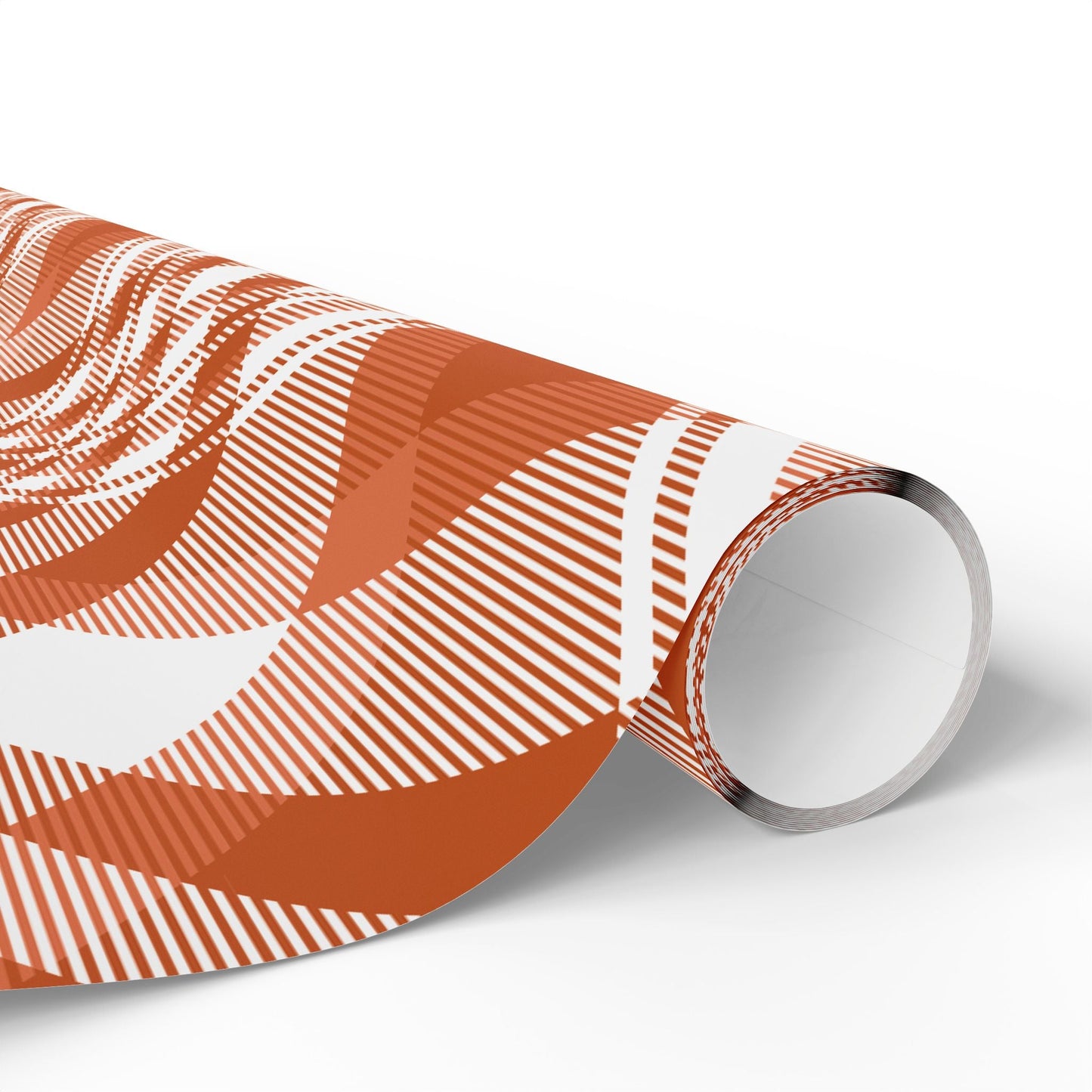 Gift Wrap | Dark Orange & White | Tartan
