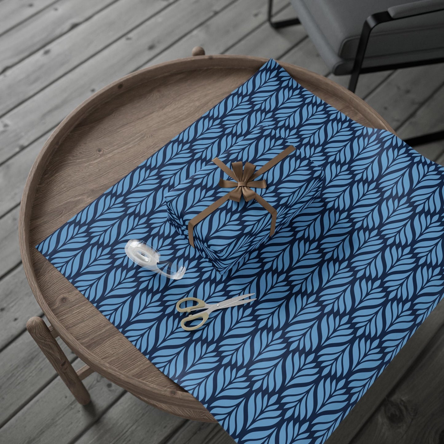 Gift Wrap | Light Blue & White | Palm