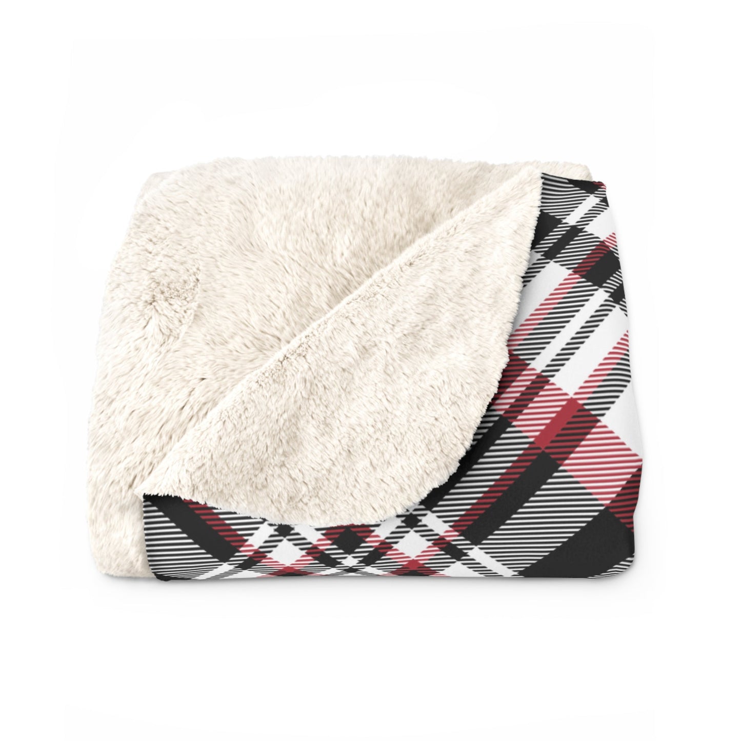 Sherpa Fleece Blanket | Red & Black | Tartan