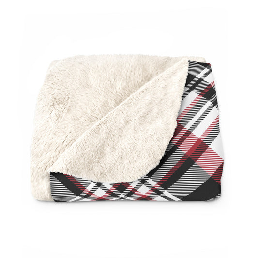 Sherpa Fleece Blanket | Red & Black | Tartan