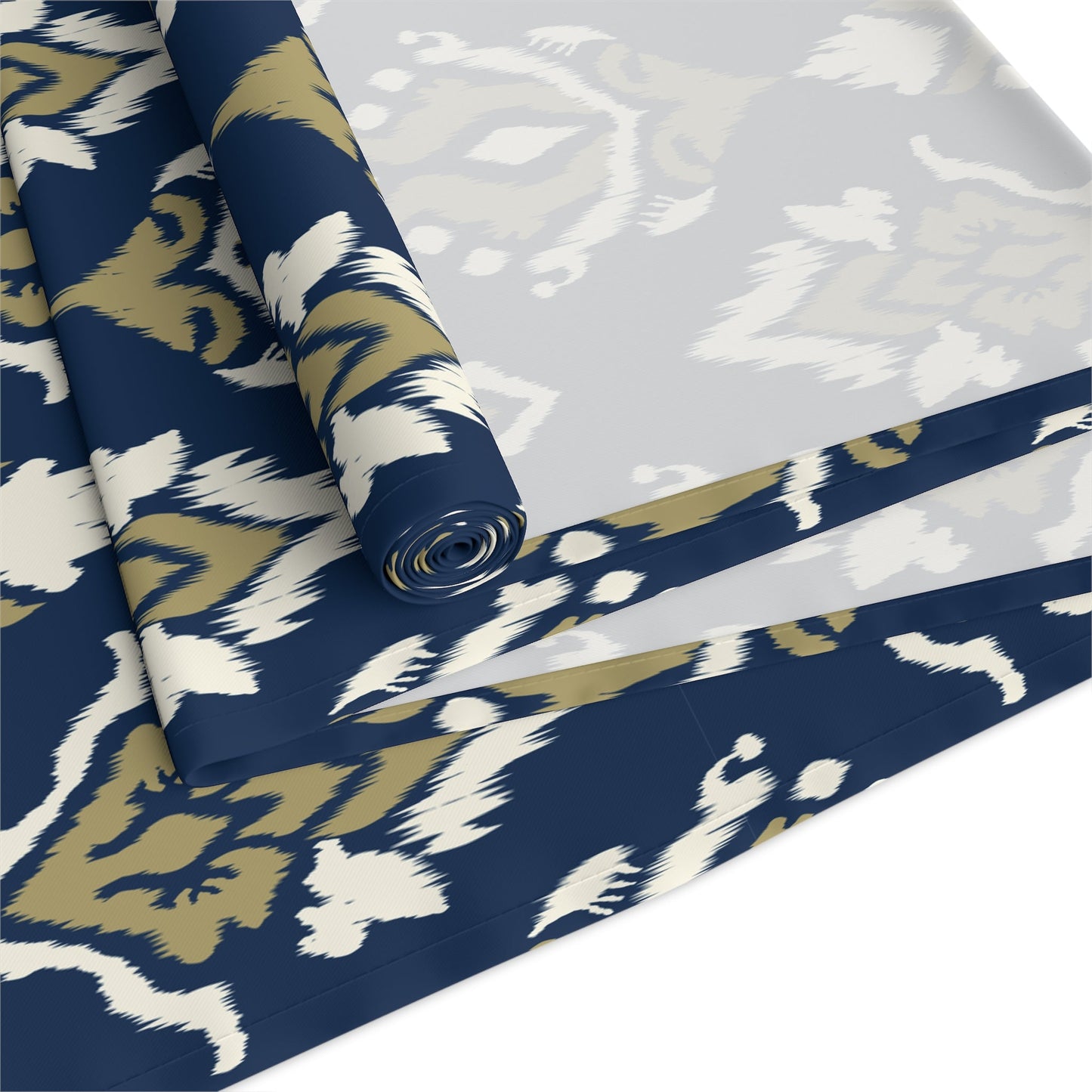 Table Runner | Blue & Gold | Ikat