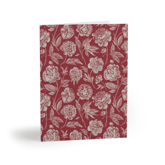 Notecards Set | Maroon & White | Peony