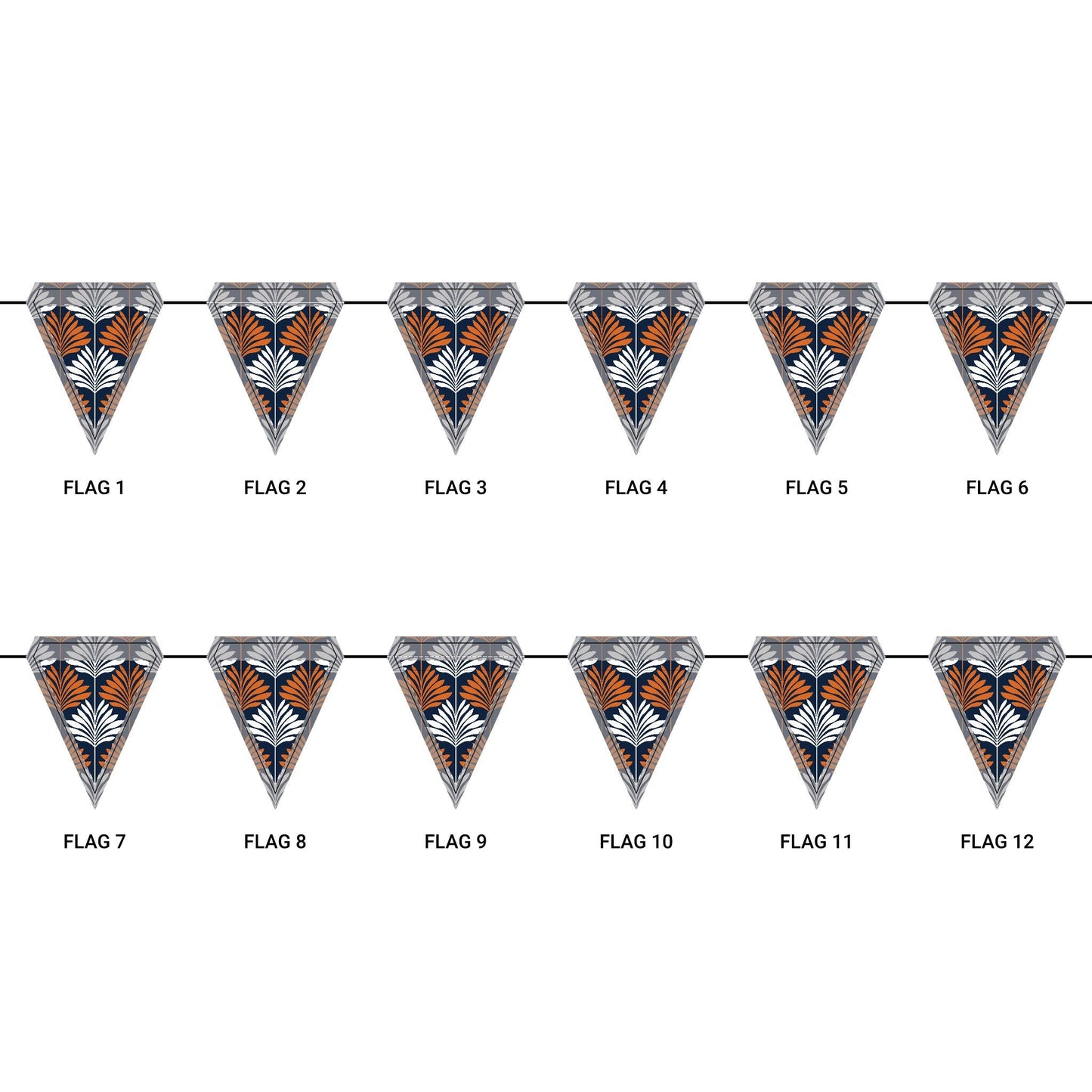 Flag Garland | Orange & Blue | Deco