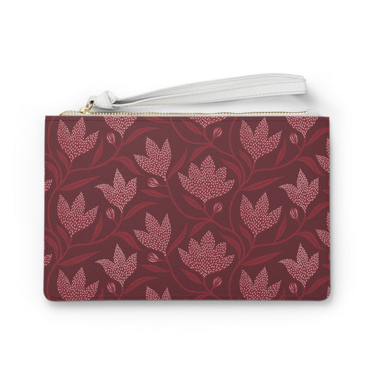 Clutch Bag | Maroon & White | Magnolia