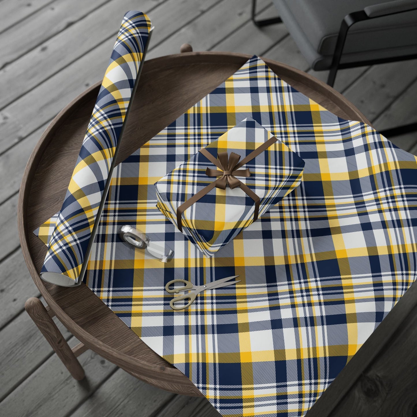 Gift Wrap | Yellow & Blue | Tartan