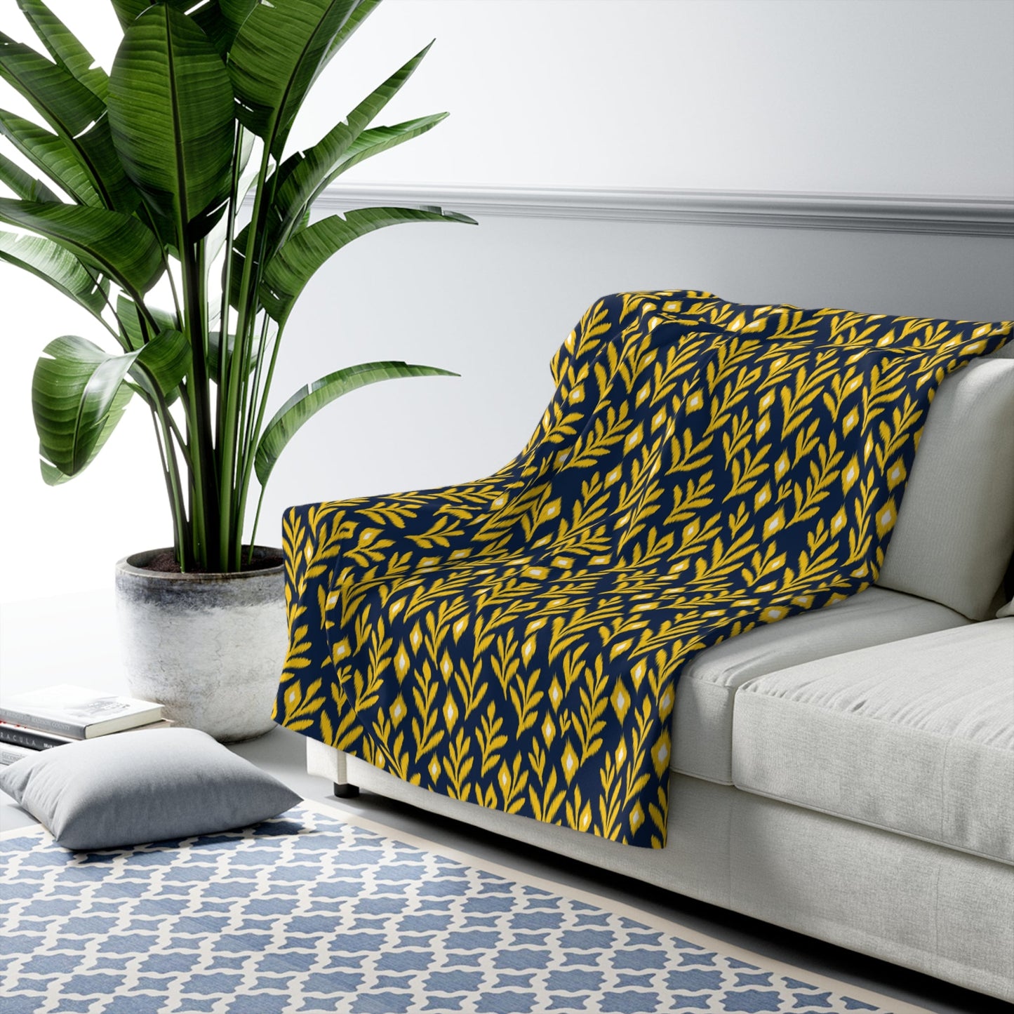 Sherpa Blanket | Yellow & Blue | Laurel