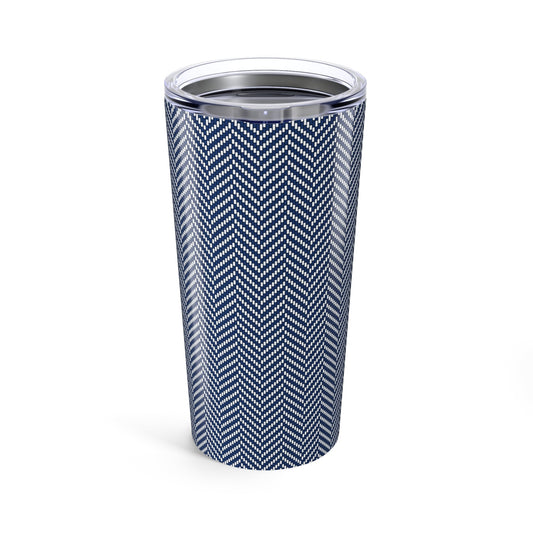 Tumbler | Navy & White | Herringbone