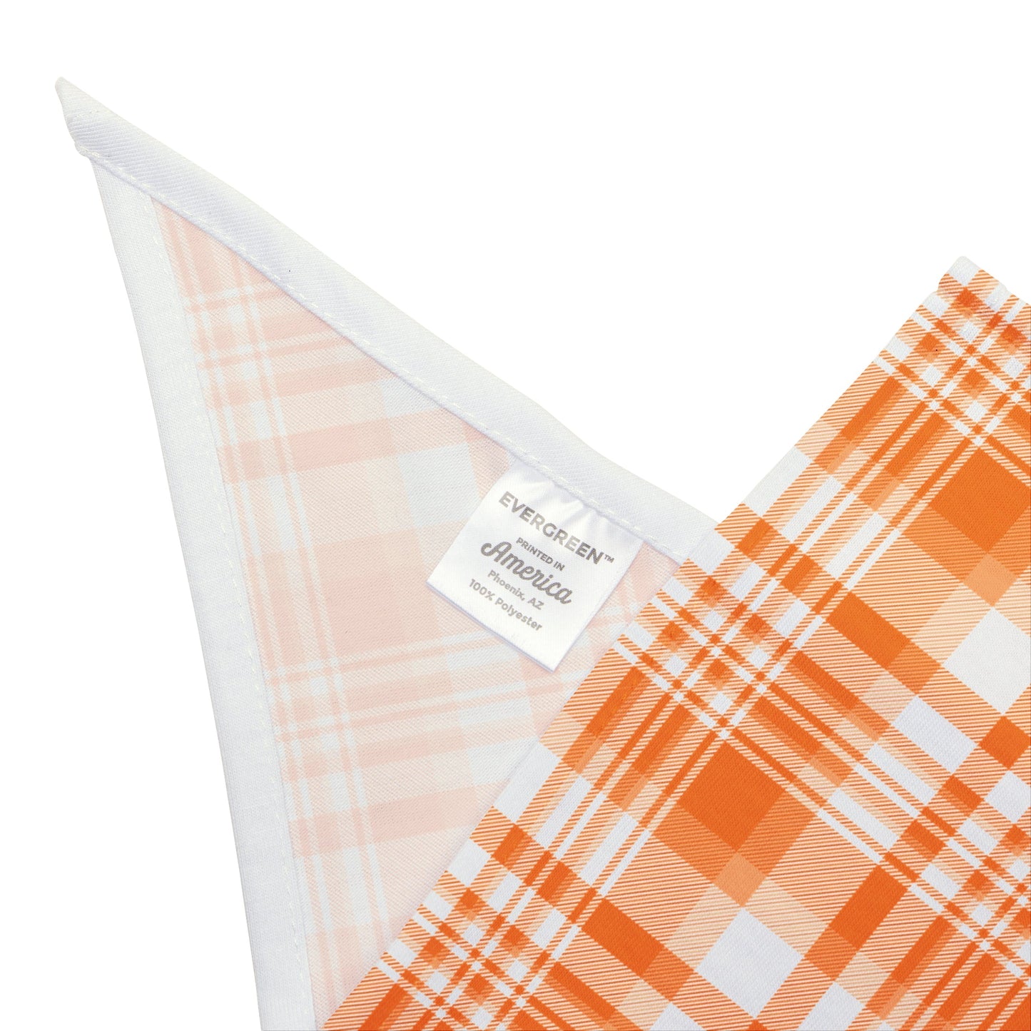 Pet Bandana | Orange & White | Tartan