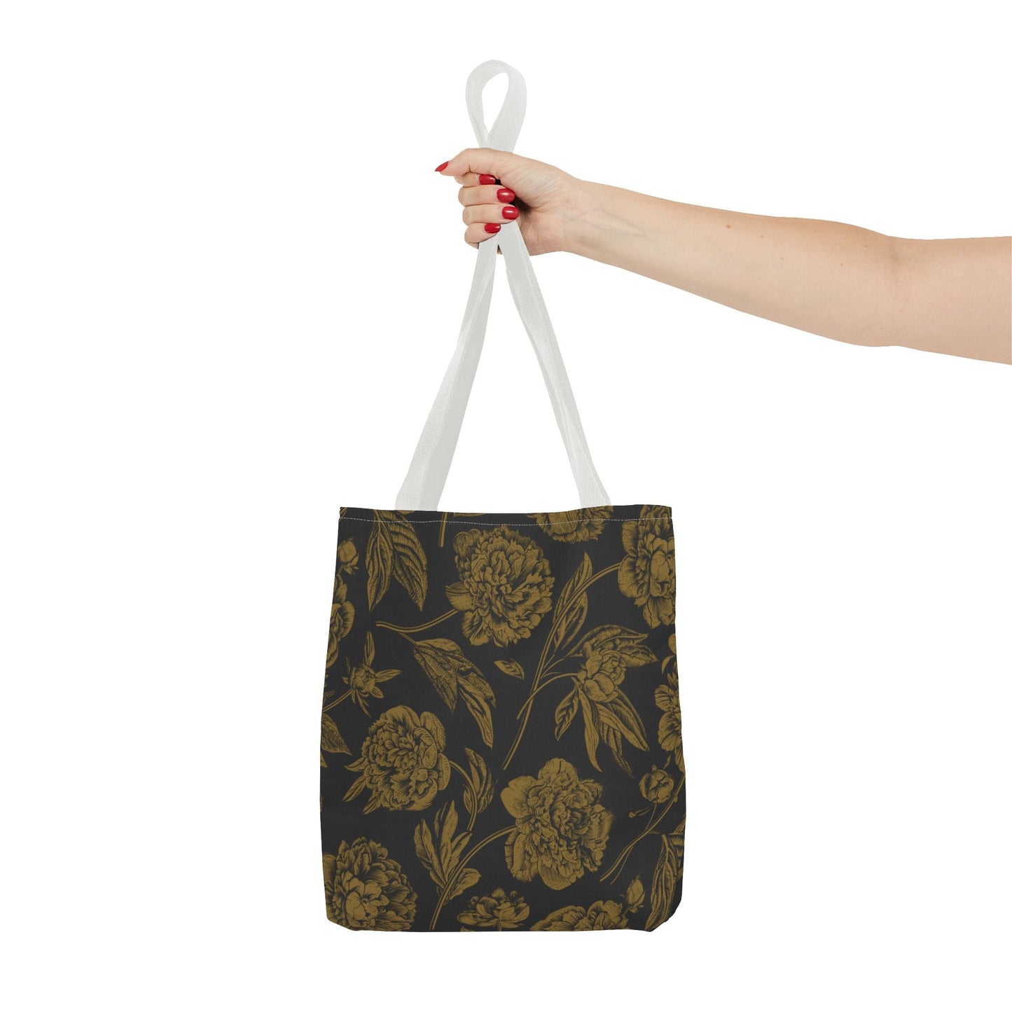 Tote Bag | Black & Gold | Peony