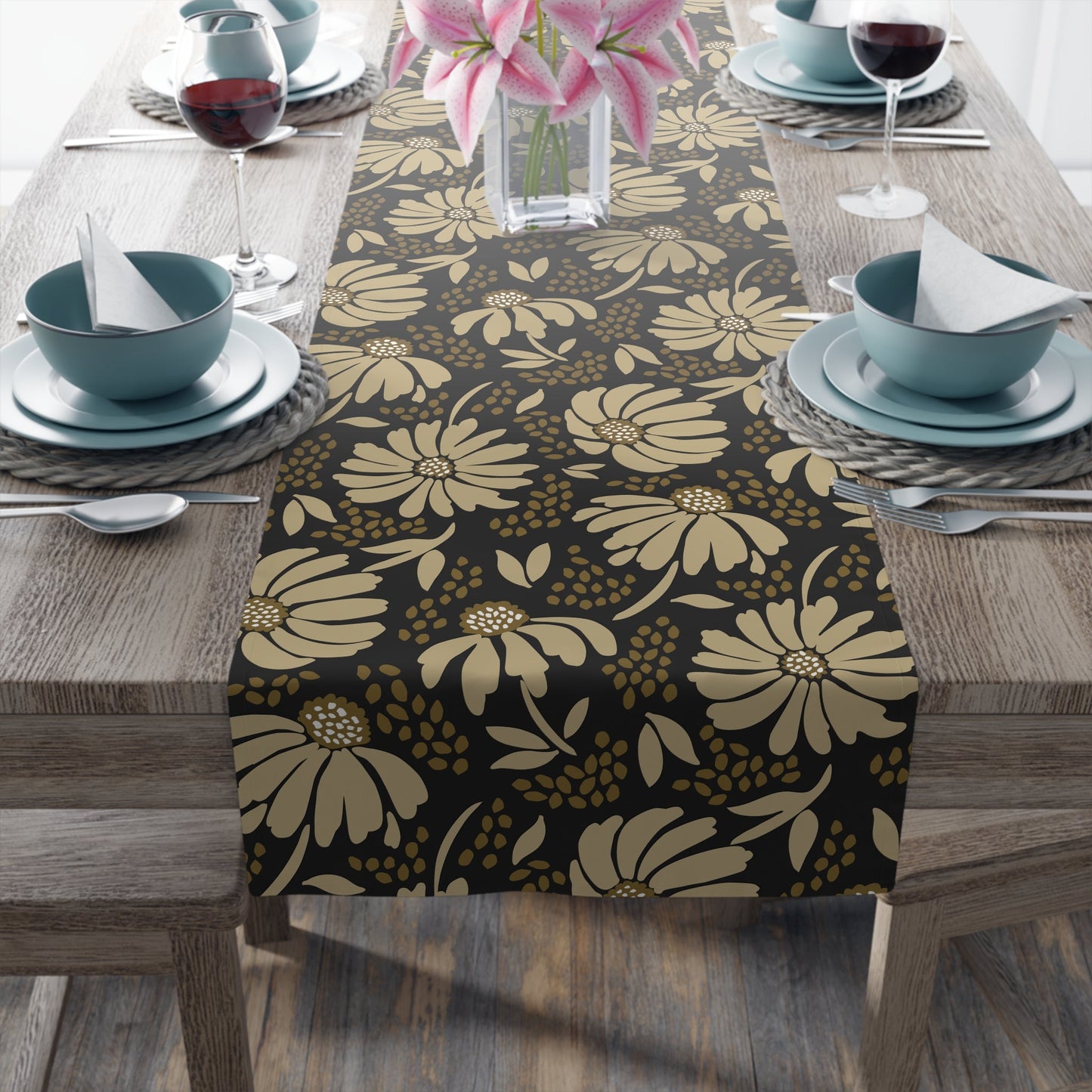 Table Runner | Black & Gold | Bellis