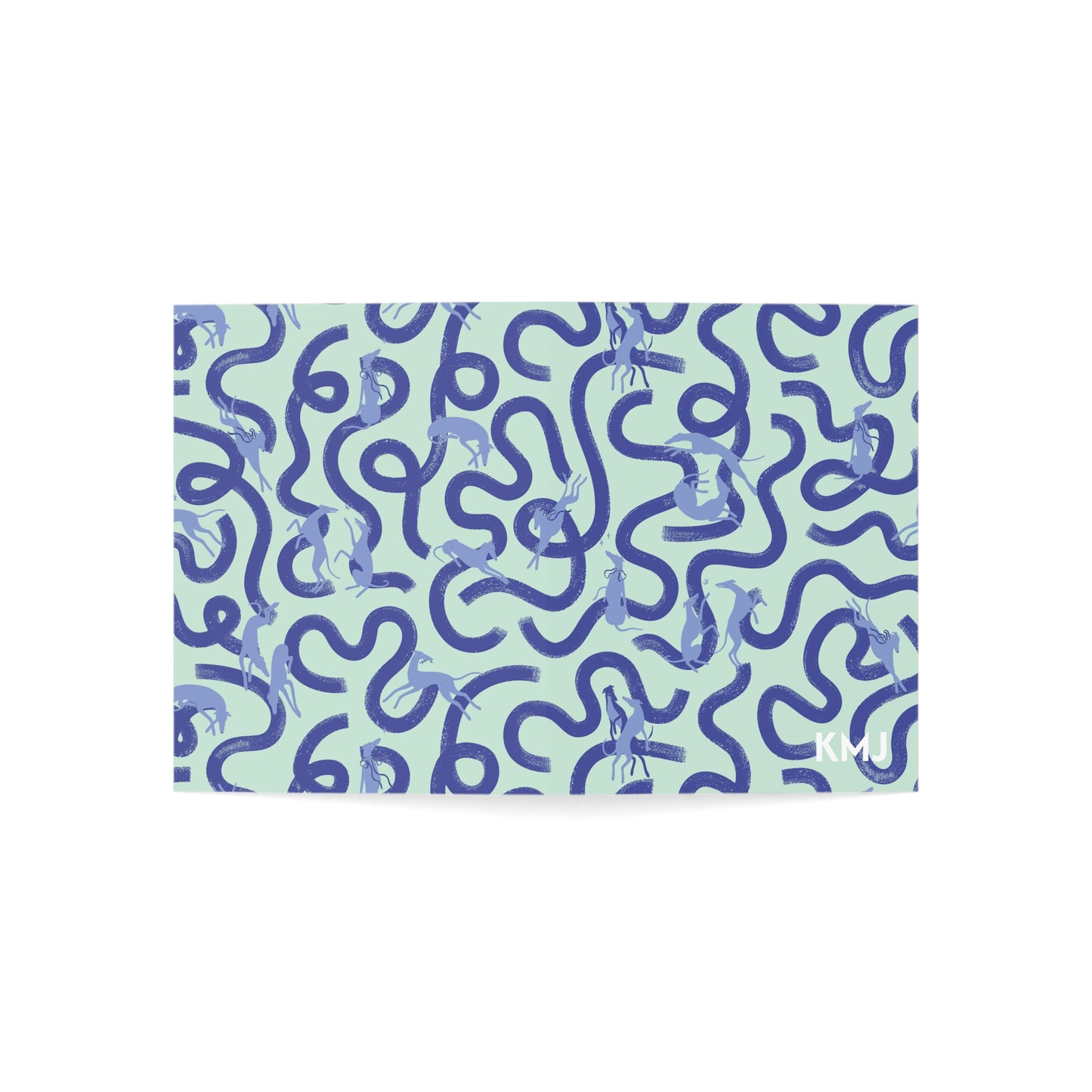 Monogram Notecards | Greyhounds | Teal Ribbon