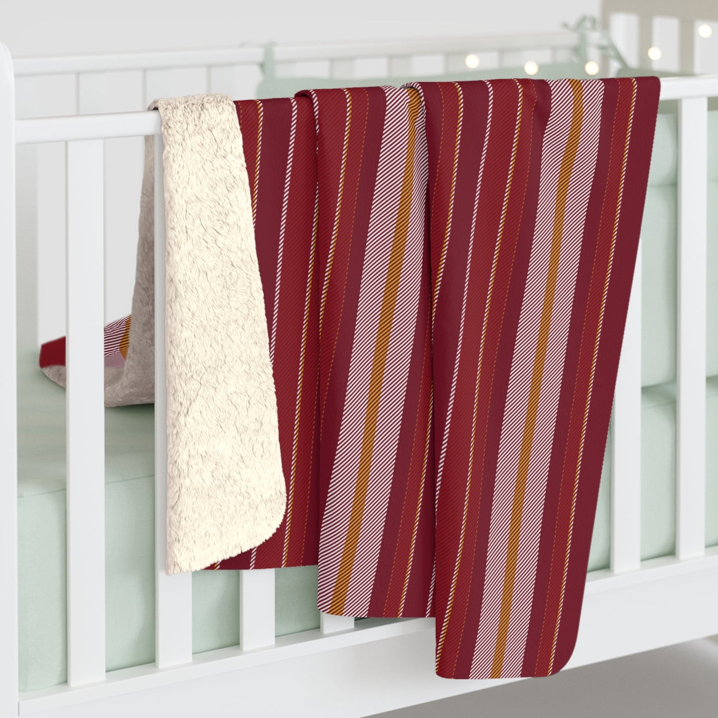 Sherpa Blanket | Red & Yellow | Stripe
