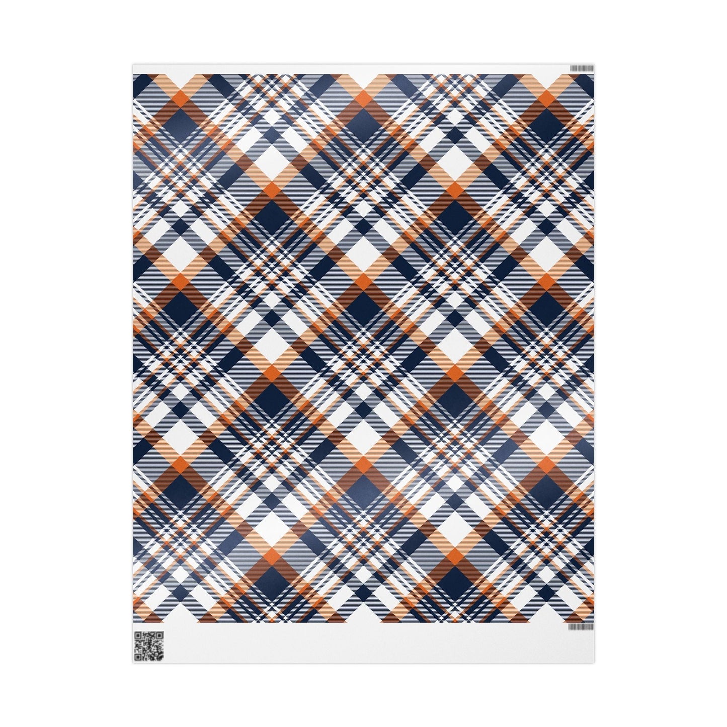 Gift Wrap | Orange & Blue | Tartan