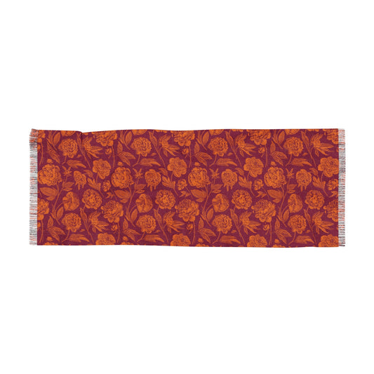 Scarf | Maroon & Orange | Peony