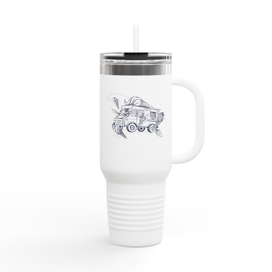 NYP 40oz Insulated Travel Mug with Handle | Cat Ice Cream