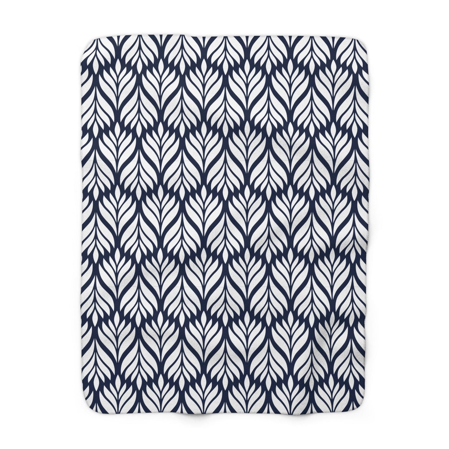 Sherpa Fleece Blanket | Navy & White | Palm