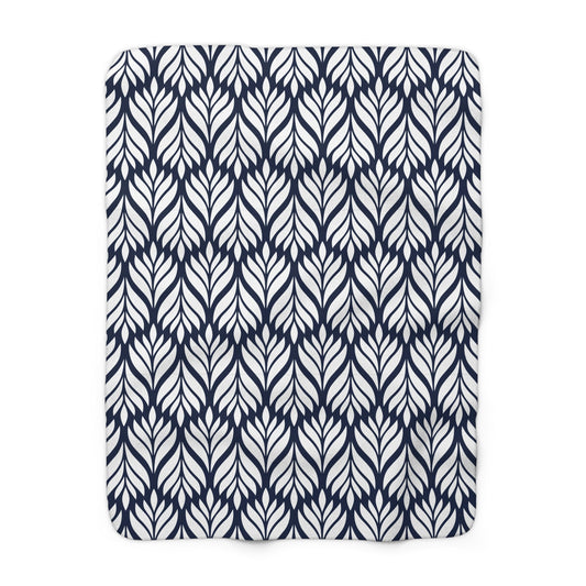 Sherpa Fleece Blanket | Navy & White | Palm