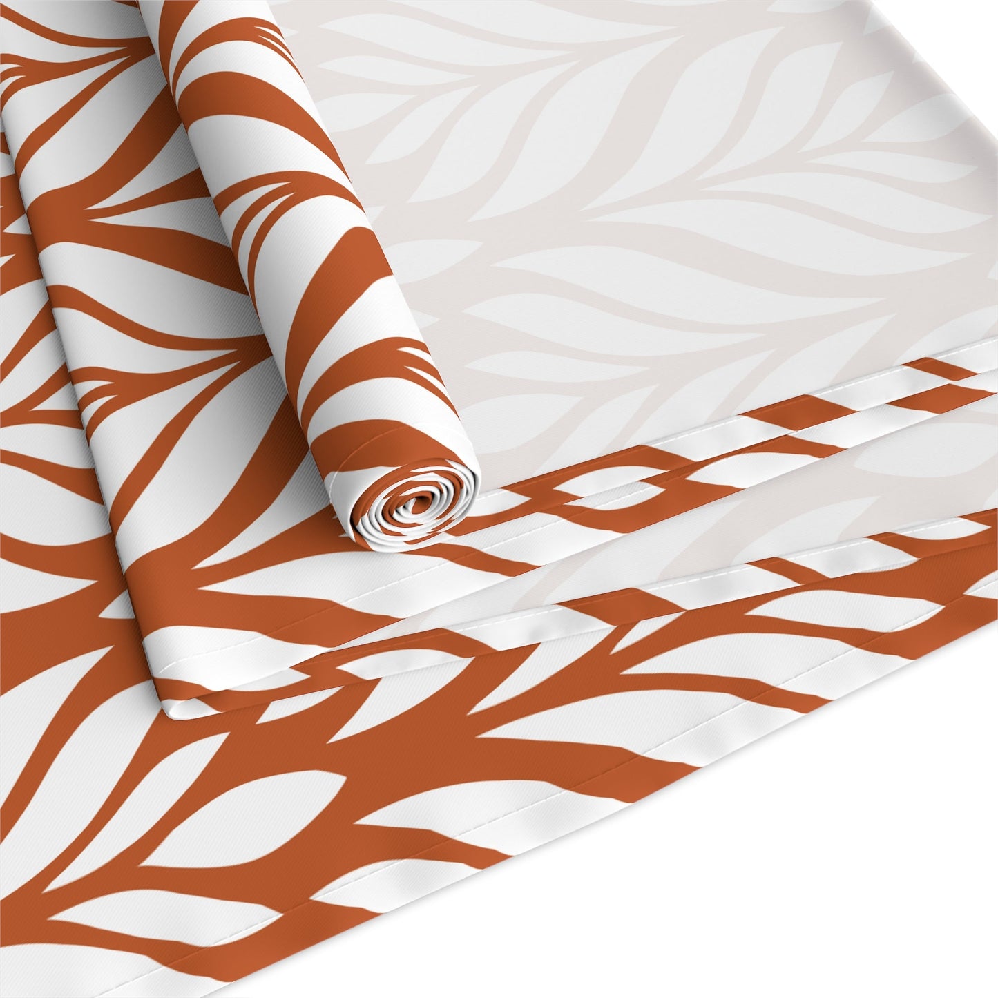 Table Runner | Dark Orange & White | Palm