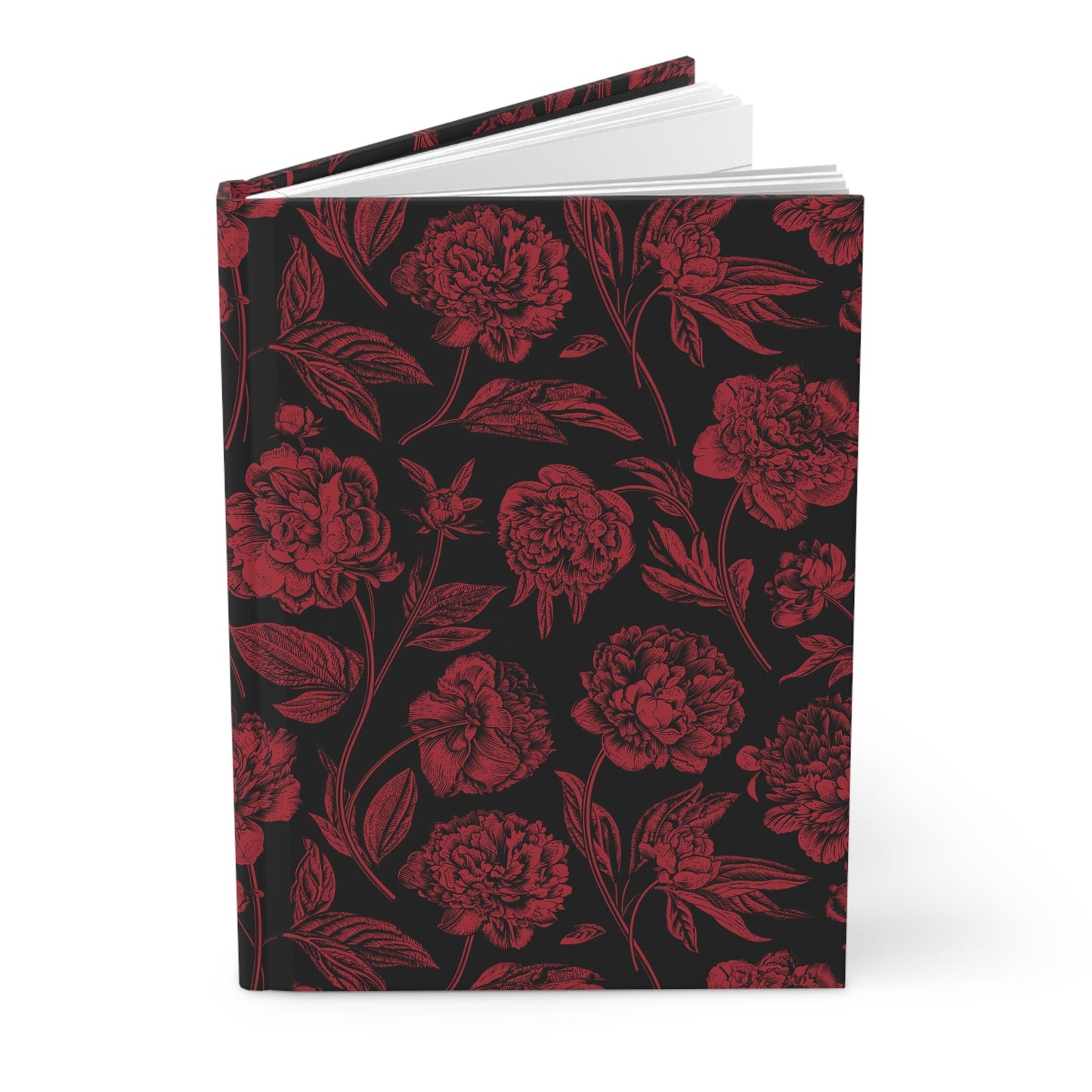 Hardcover Journal | Red & Black | Peony