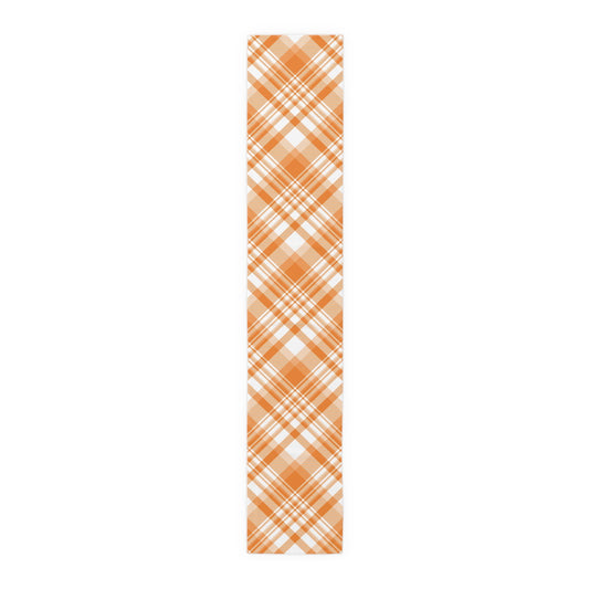Table Runner | Orange & White | Tartan