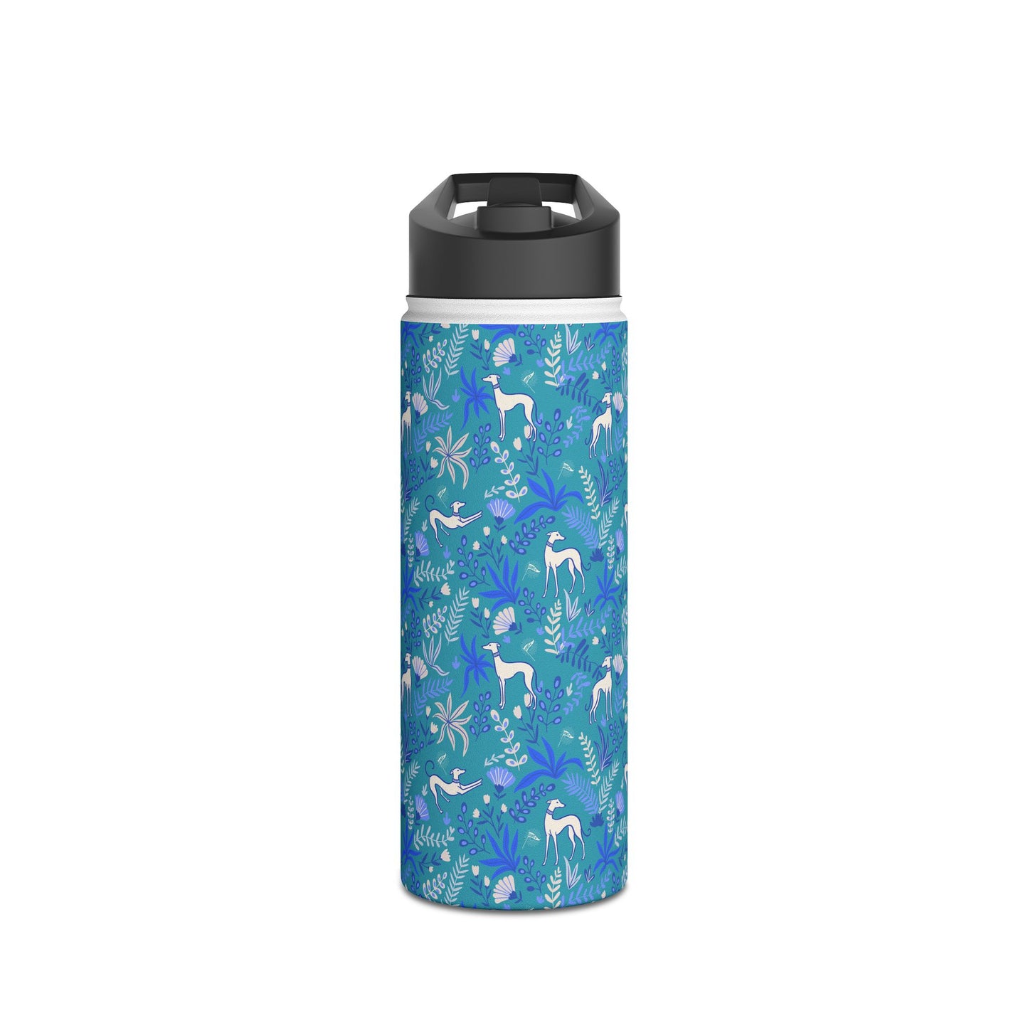 Insulated Water Bottle | Greyhounds | Teal Fern