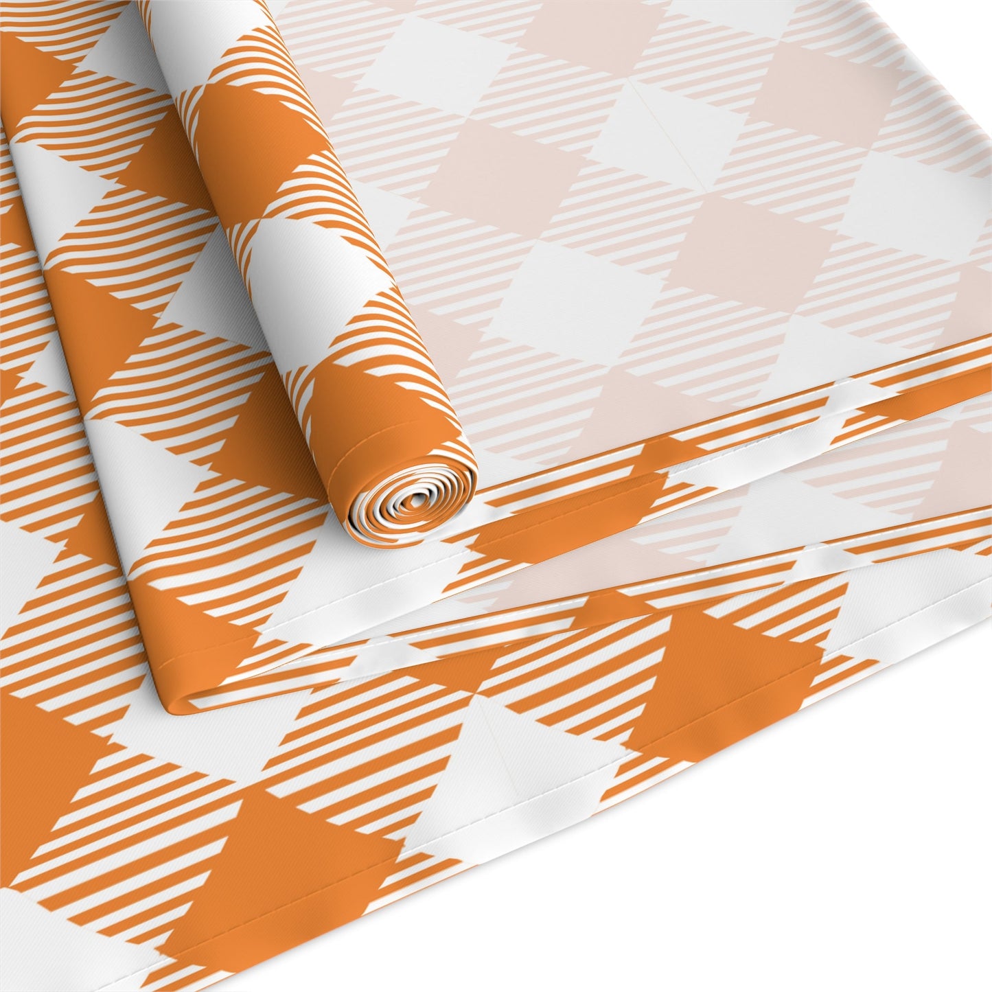 Table Runner | Orange & White | Gingham
