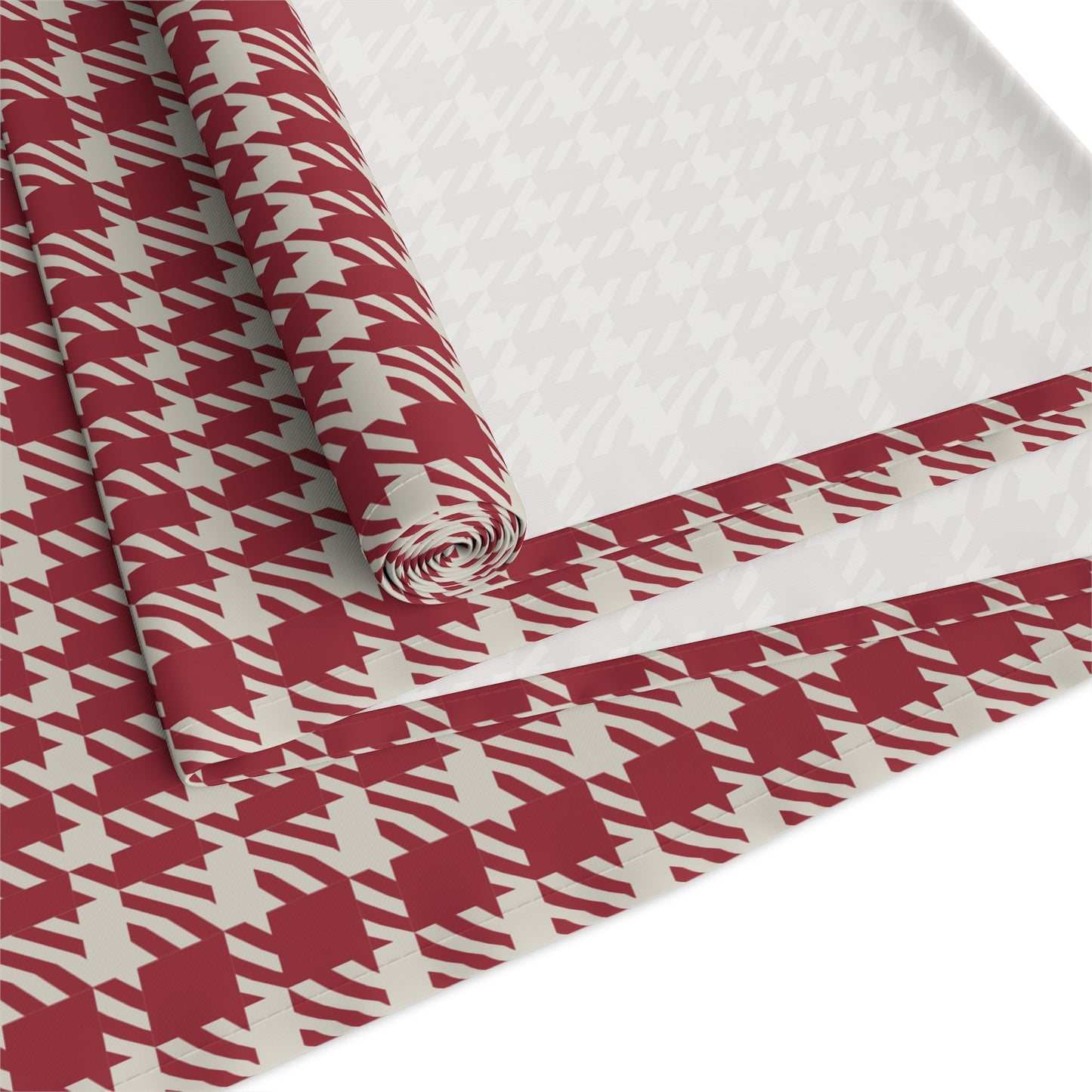 Table Runner | Maroon & White | Tweed