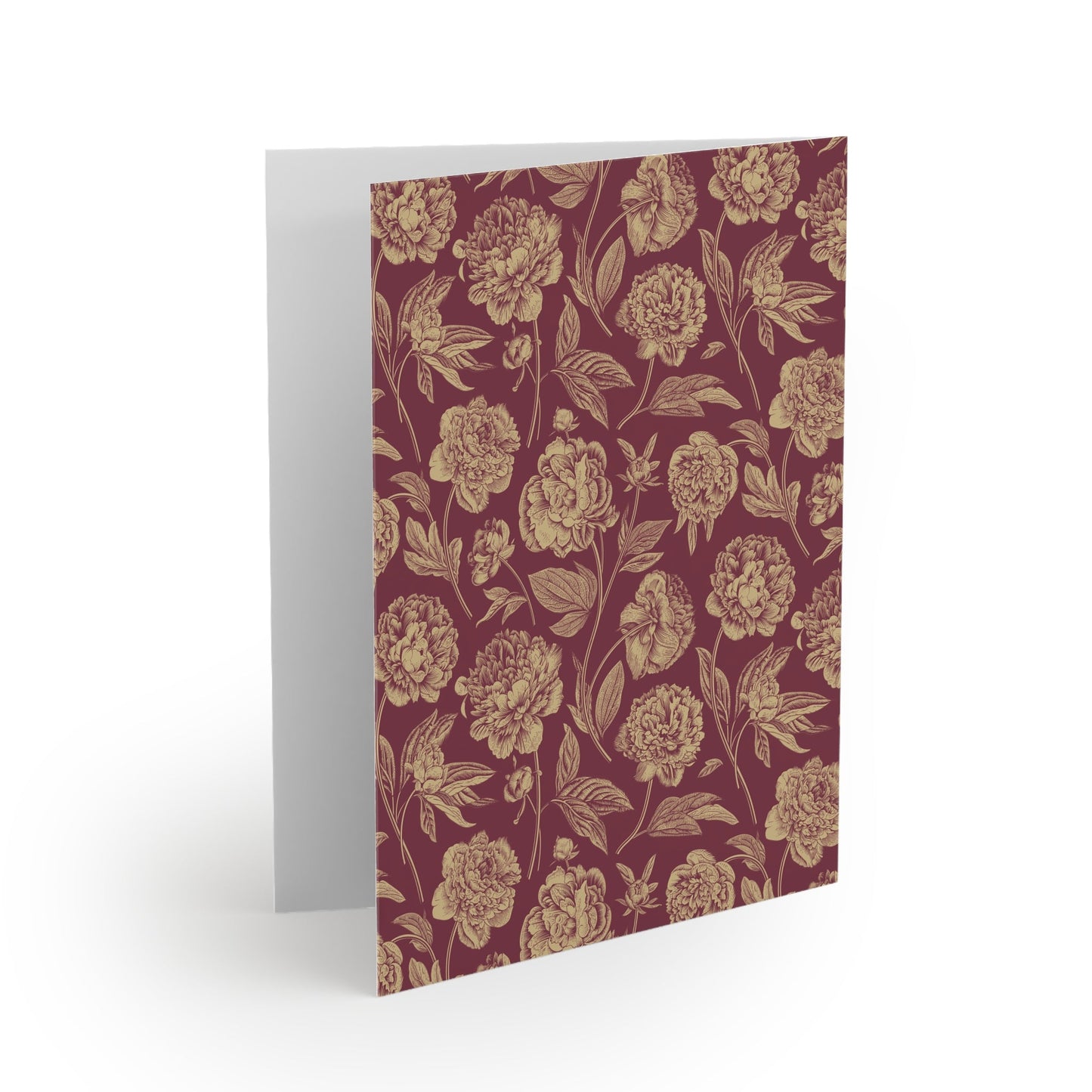 Notecards | Maroon & Gold | Peony