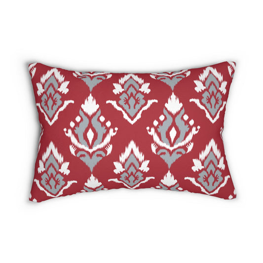 Pillow | Red & Gray | Ikat
