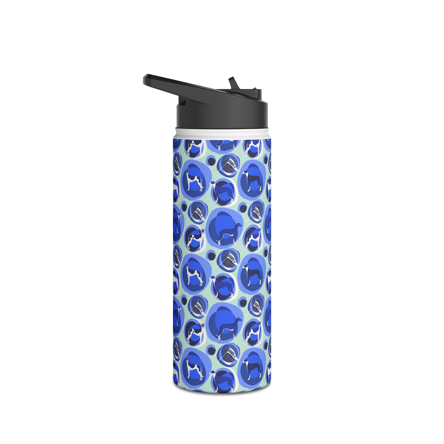 Insulated Water Bottle | Greyhounds | Teal Bubbles