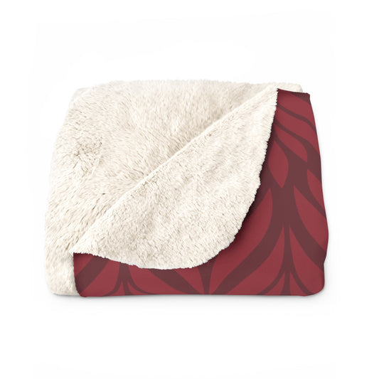 Sherpa Fleece Blanket | Maroon & White | Palm
