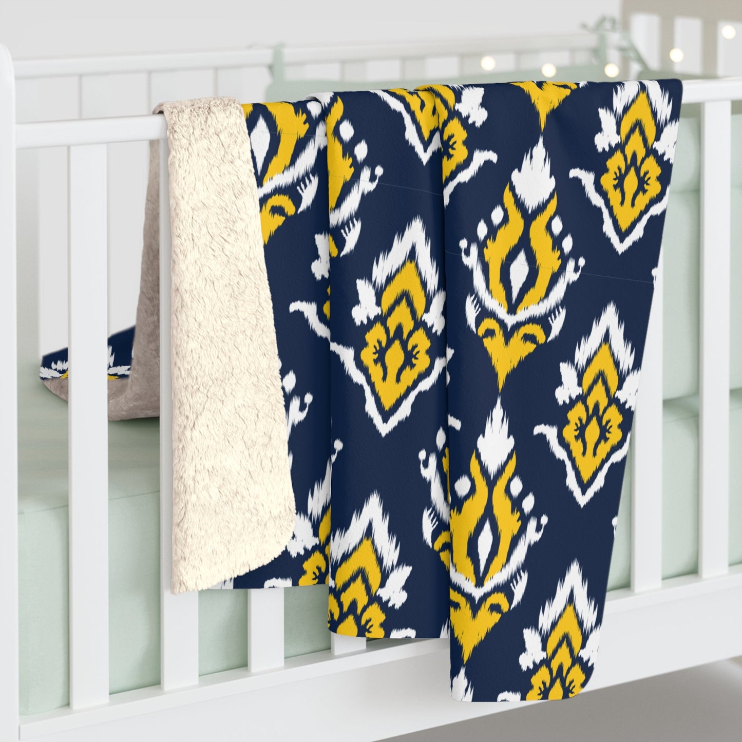 Sherpa Blanket | Yellow & Blue | Ikat